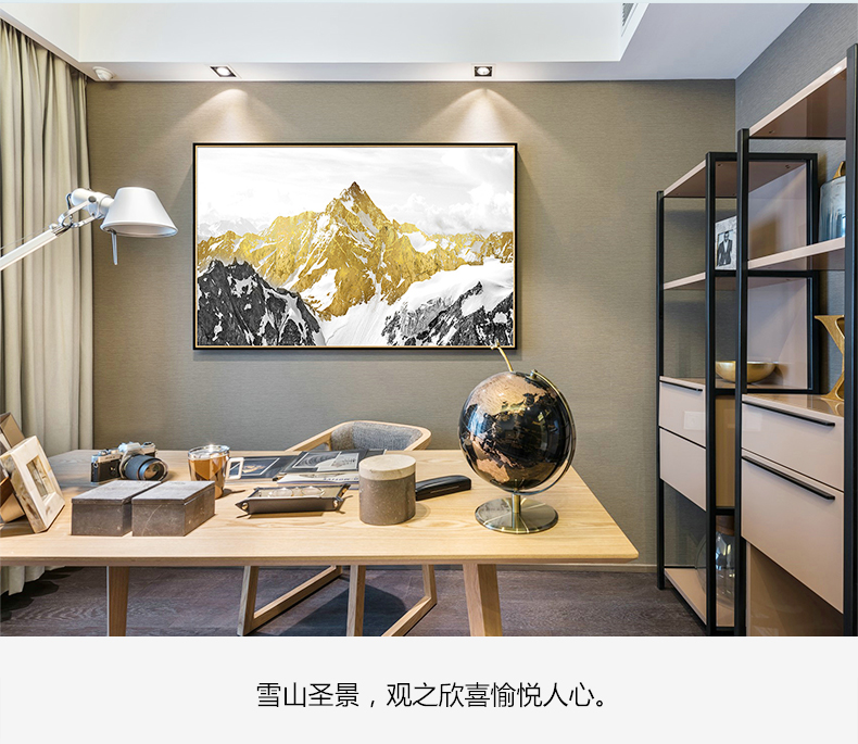 現代油畫 客廳別墅沙發背景墻掛畫 靠山招財畫 純手繪油畫 雪山圣景（單）