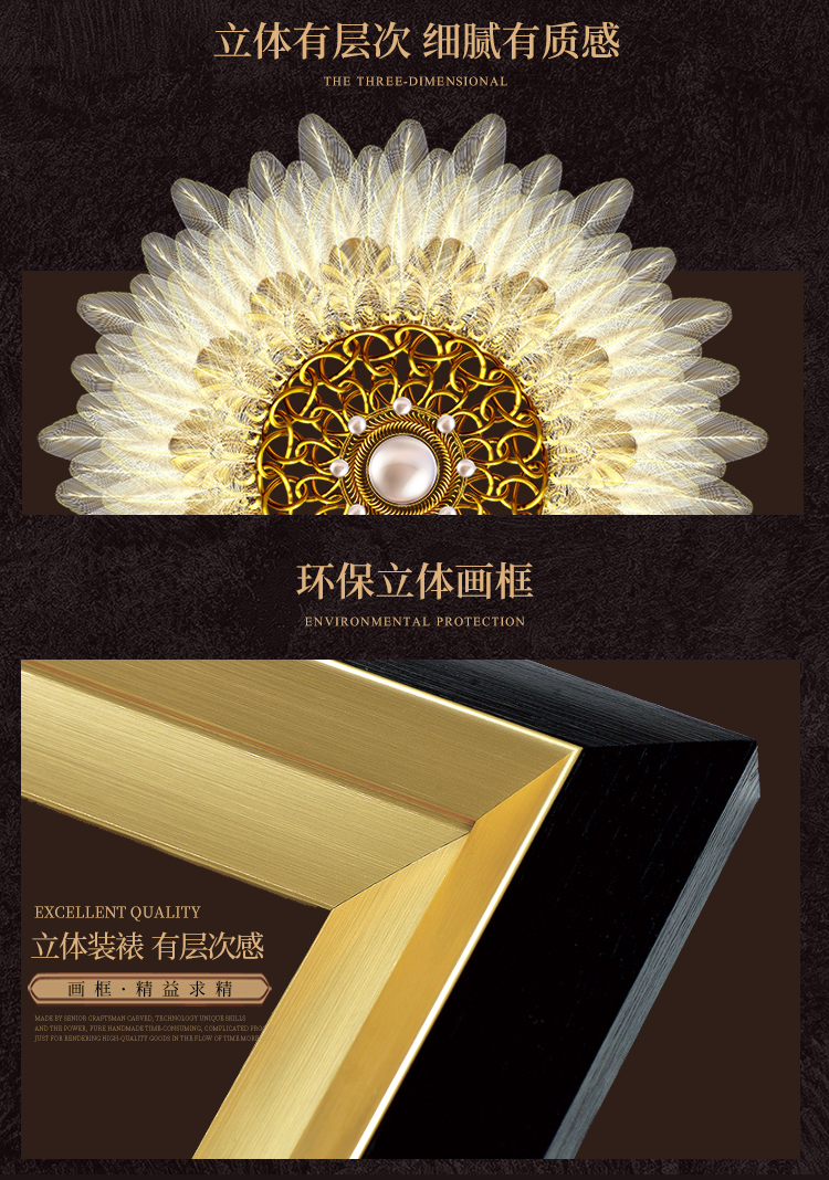 美式裝飾畫 晶瓷畫 輕奢沙發背景墻組合掛畫 入戶玄關歐式臥室床頭畫
