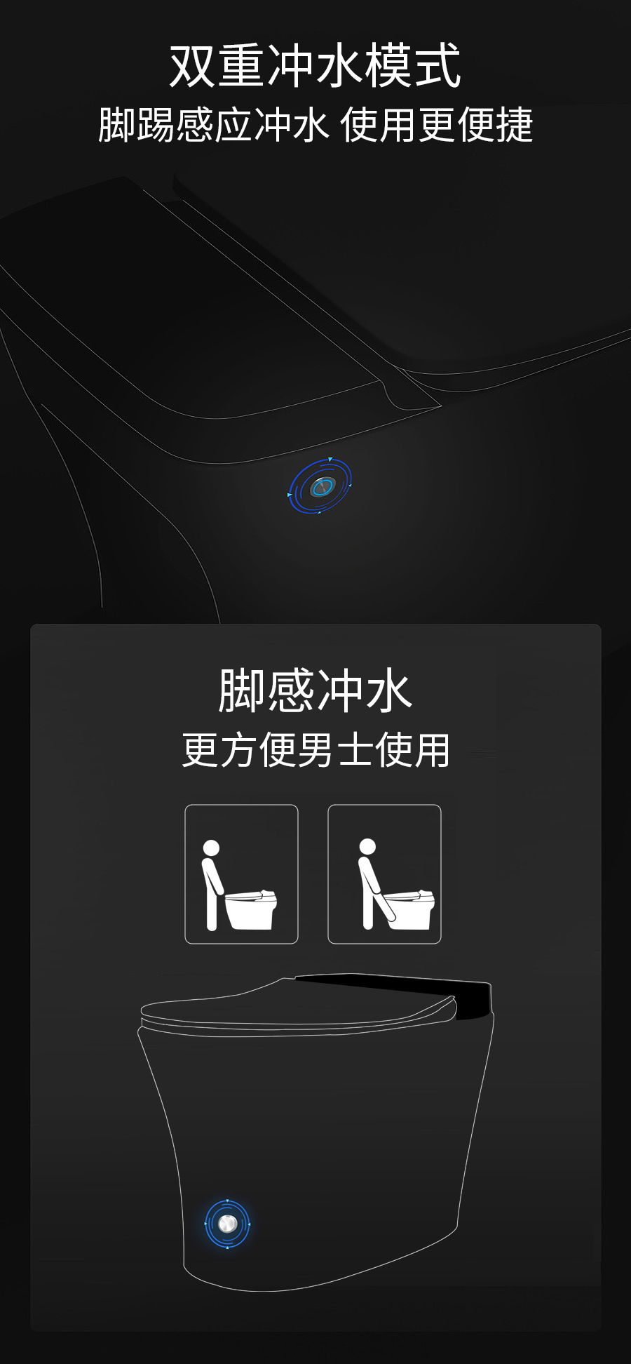 GOHGOH 家用衛生間陶瓷坐便器 即熱式脈沖馬桶 一體式座便節水防臭馬桶2001